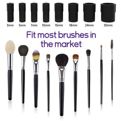 Makeup Brush Cleaner,Electric Makeup Brush Cleaner Machine with 8 Rubber Collars,Deep Cosmetic Automatic Brush Spinner for All Brushes,Wash and Dry in Seconds (White)