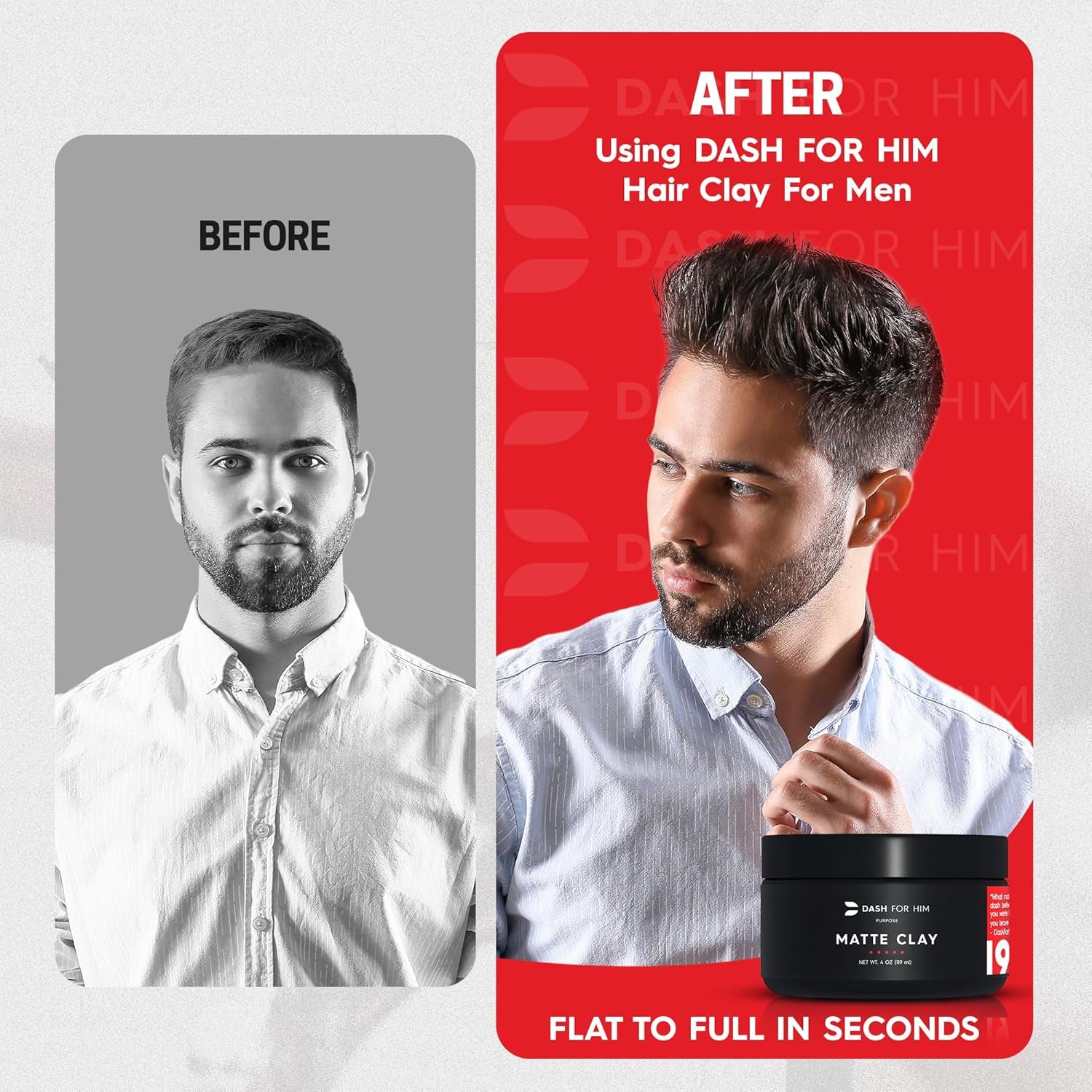 Hair Clay for Men – Matte Finish | Medium Hold, Adds Volume & Texture | Clean Ingredients, Non-Greasy & Easy to Wash Out | Barber-Grade Men’S Styling Clay | Made in the USA – 2Oz